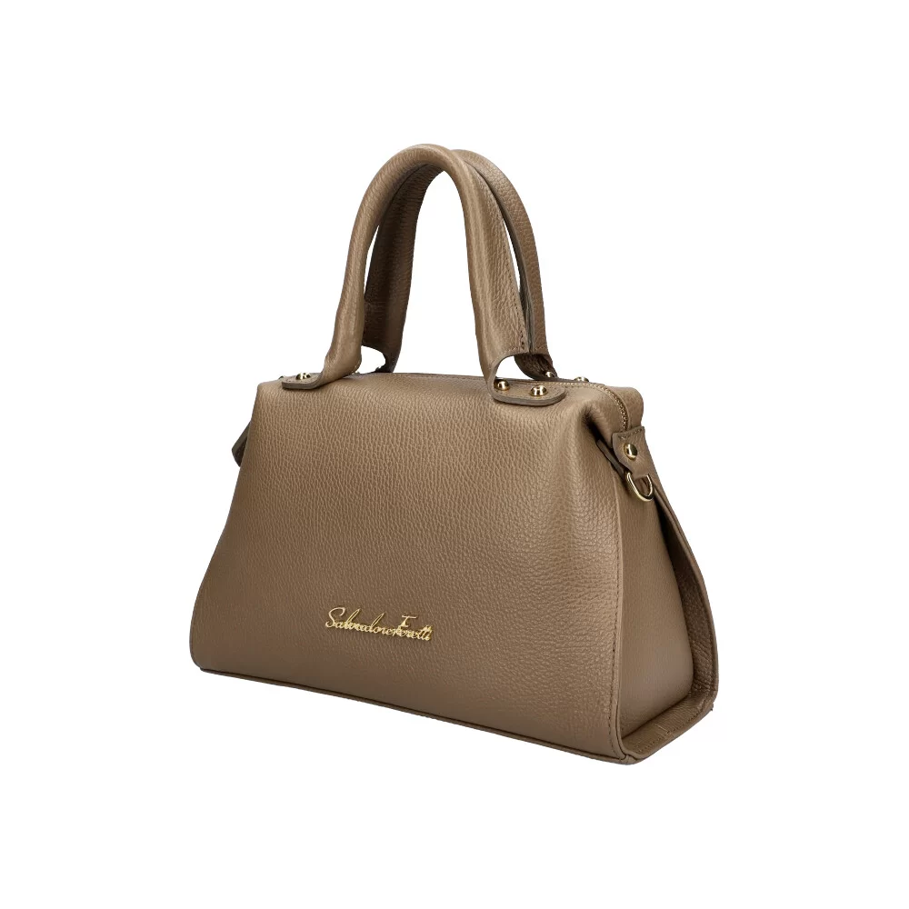 Leather handbag MS1819 - KHAKI - ModaServerPro