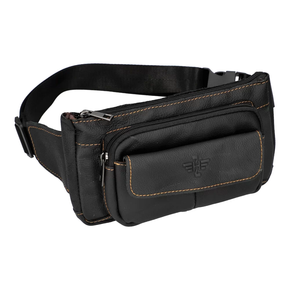 Leather waist bag TV7051 - BLACK - ModaServerPro