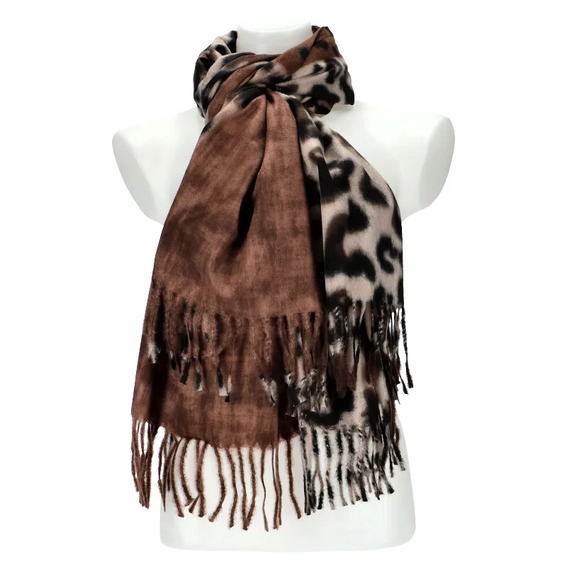 Woman winter scarf Y1101 - BROWN - ModaServerPro