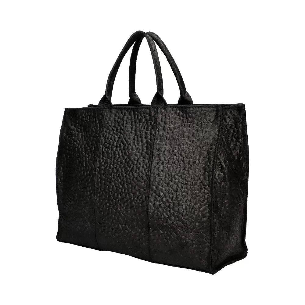 Leather handbag 0724 - BLACK - ModaServerPro