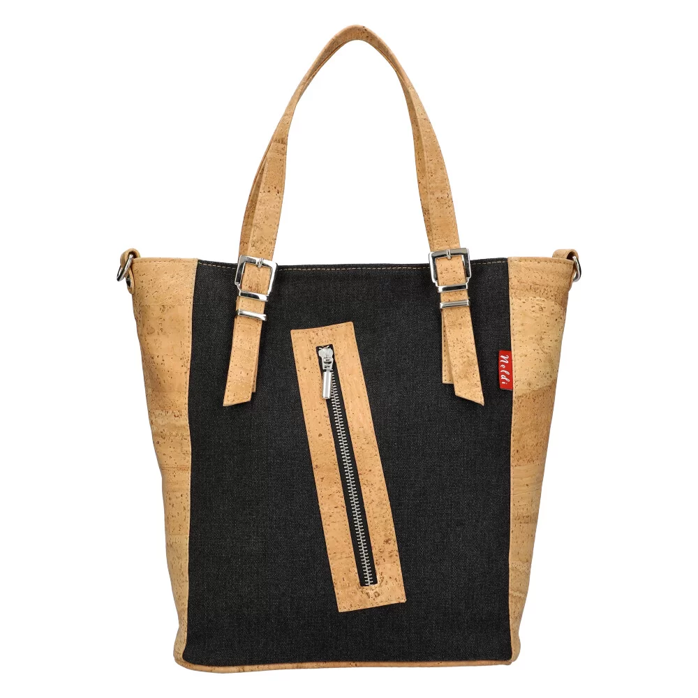 Cork handbag 7016 - BLACK - ModaServerPro
