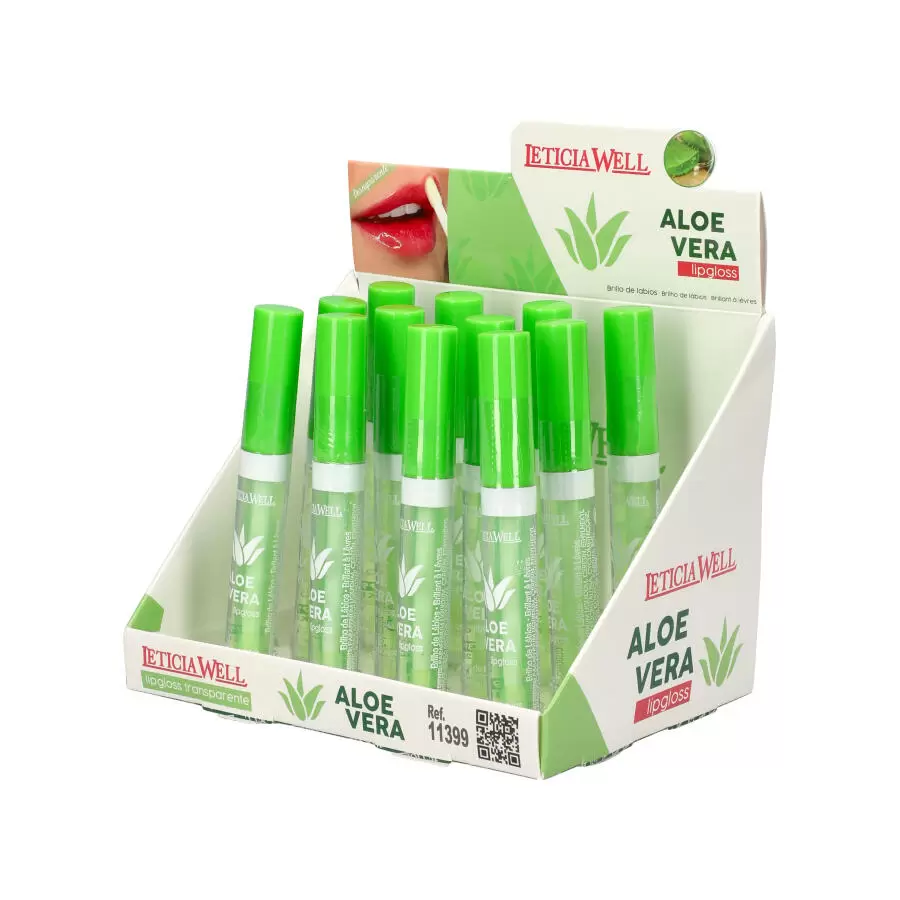 Pack 12 Pcs lip gloss Aloe Vera 11399 - ModaServerPro