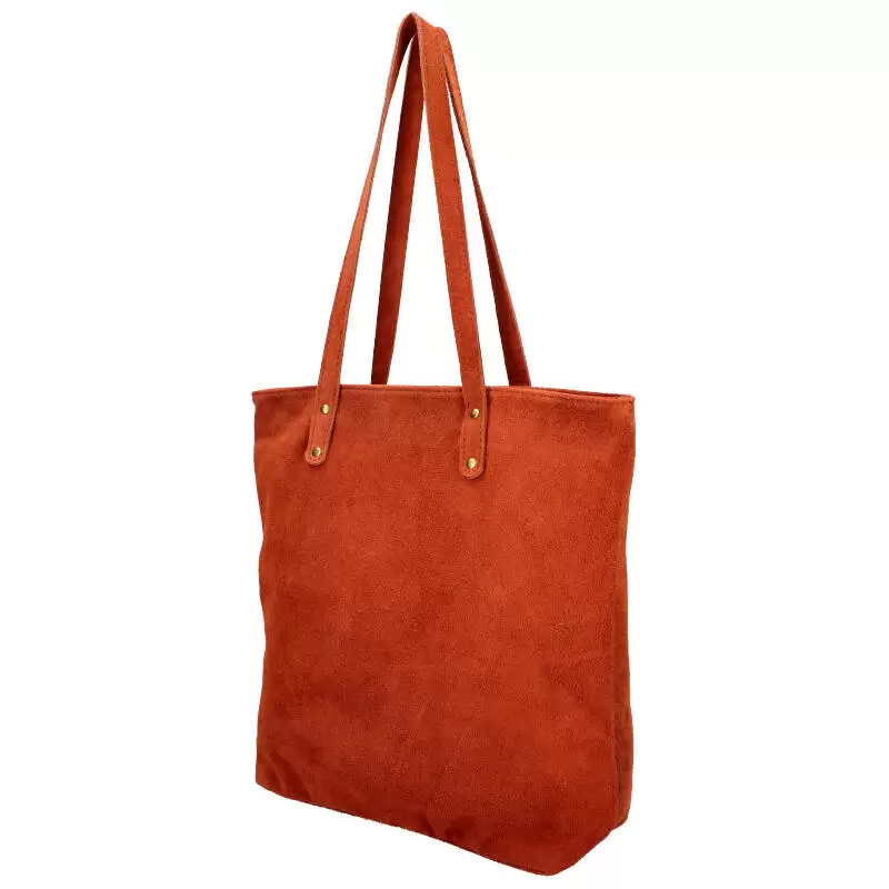 Leather handbag 01518 - ORANGE - ModaServerPro