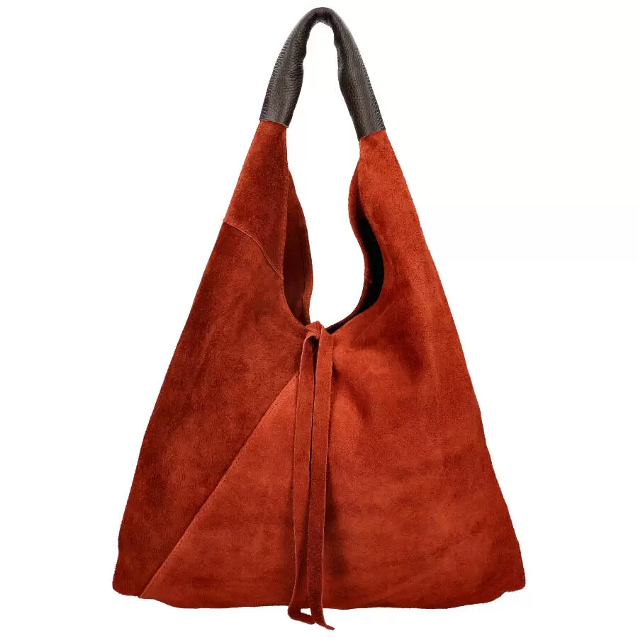 Leather handbag 0801 - BRICK - ModaServerPro