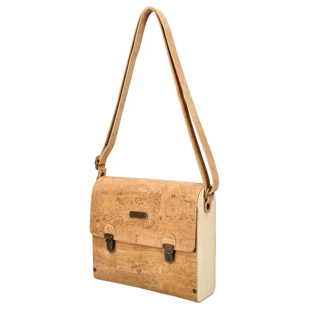 Cork and wood crossbody bag MSMAD07 - NATUREL - ModaServerPro
