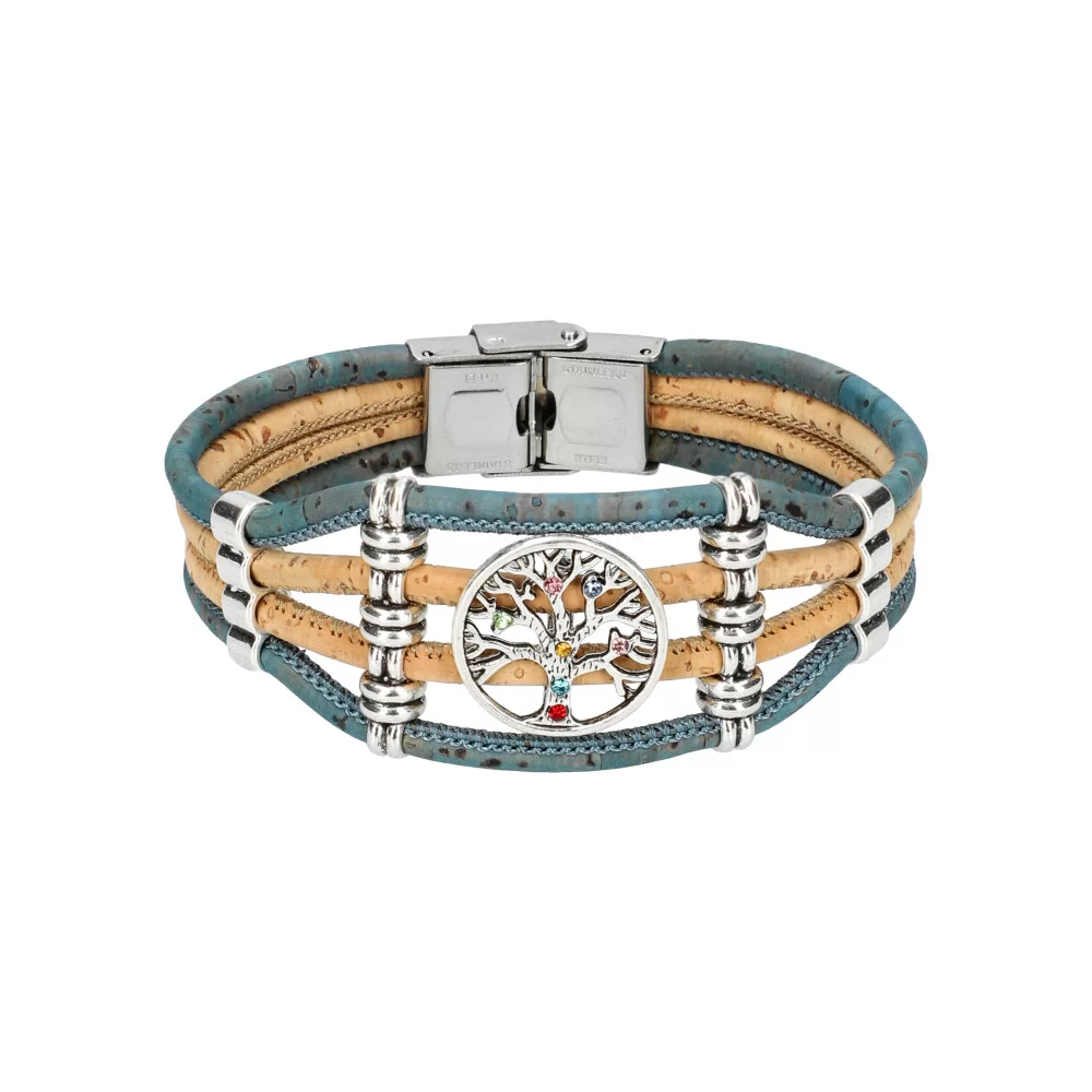 Woman cork bracelet FB400014 - BLUE - ModaServerPro