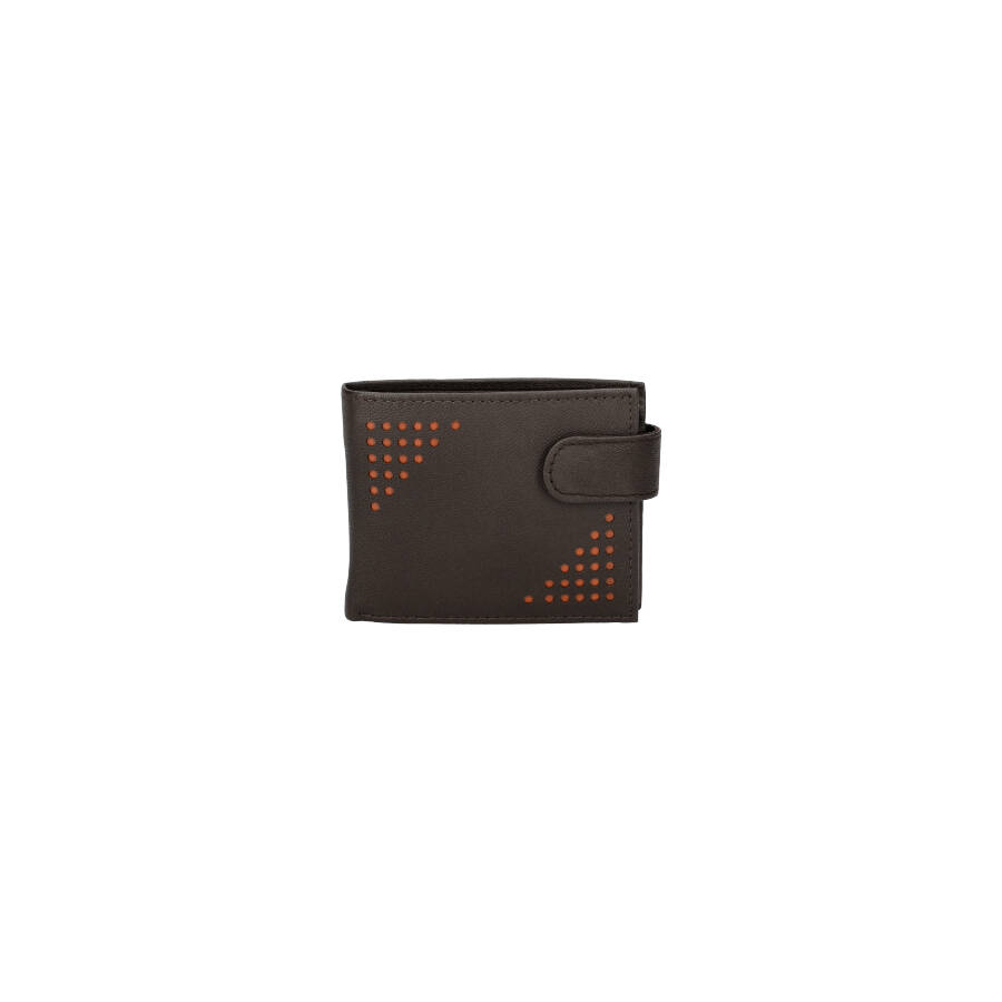 Leather wallet RFID men 371007 D BROWN ModaServerPro