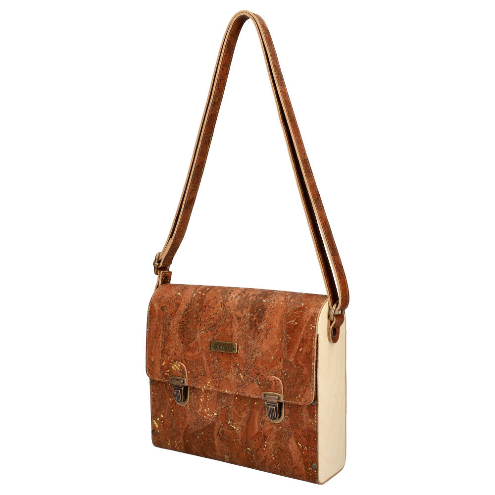 Cork and wood crossbody bag MSMAD07 - ModaServerPro