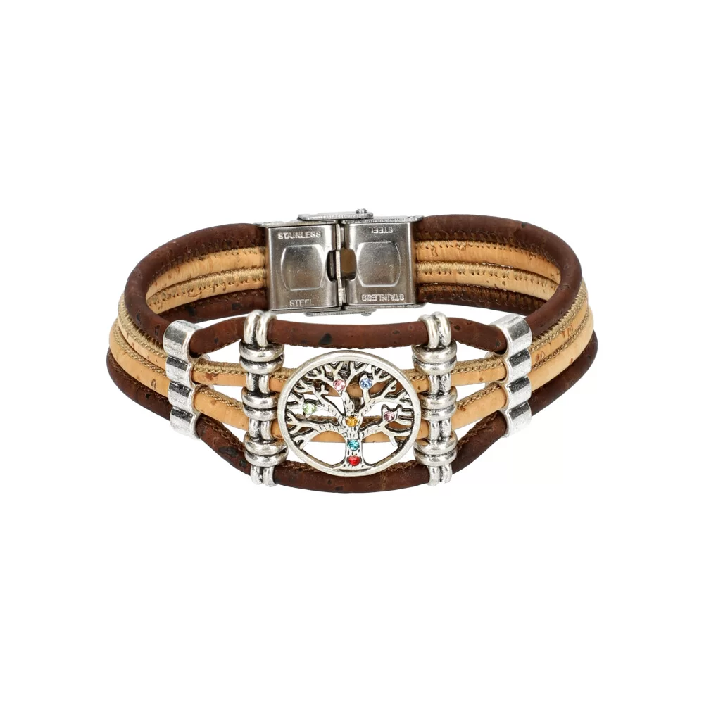 Woman cork bracelet FB400014 - BROWN - ModaServerPro