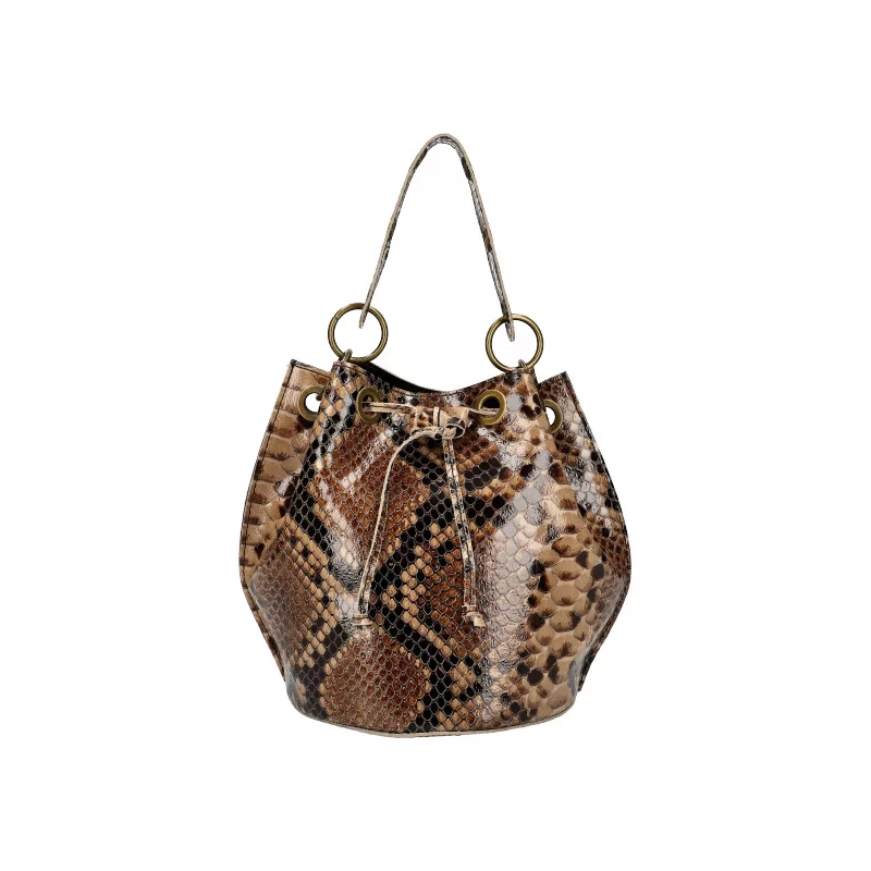 Leather handbag 0800 - APRICOT - ModaServerPro