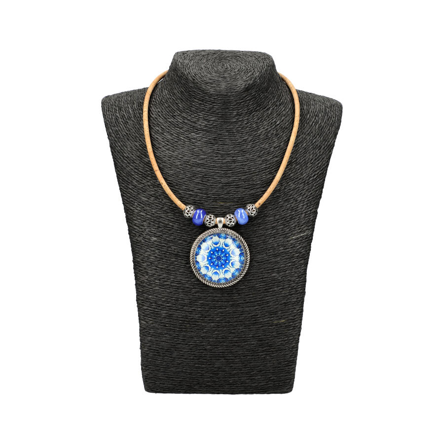 Cork necklace woman FBU089 BLUE ModaServerPro