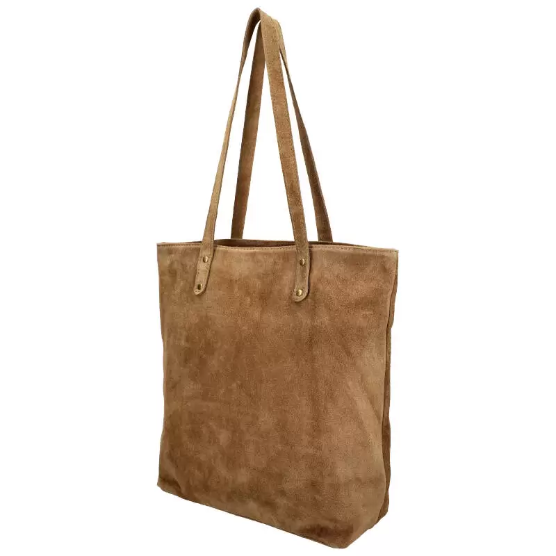 Leather handbag 01518 - KHAKI - ModaServerPro
