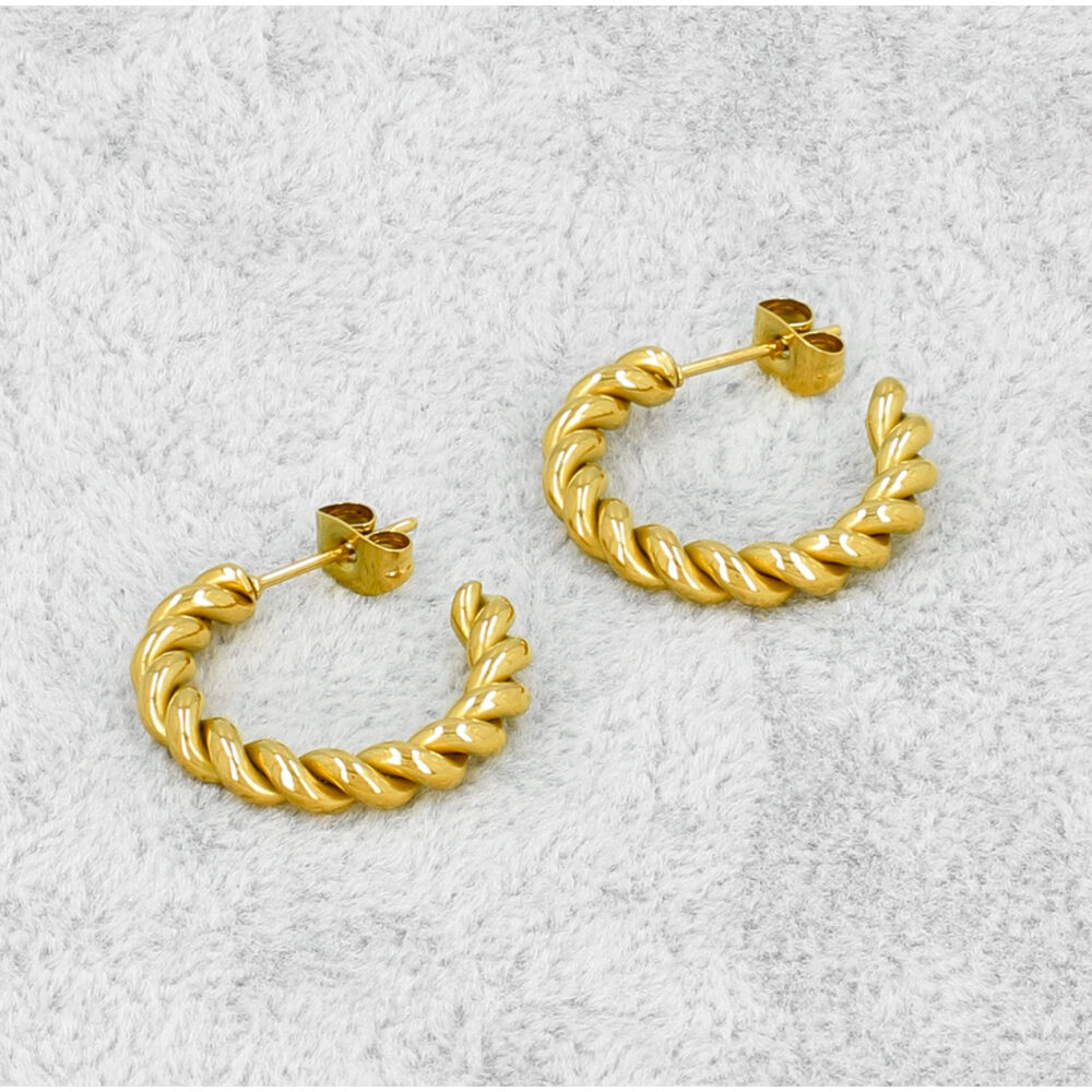 Steel Earring FBU653 1 GOLD ModaServerPro