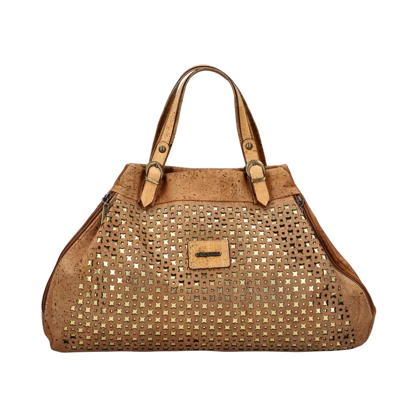 Cork handbag EL004041 - BROWN - ModaServerPro