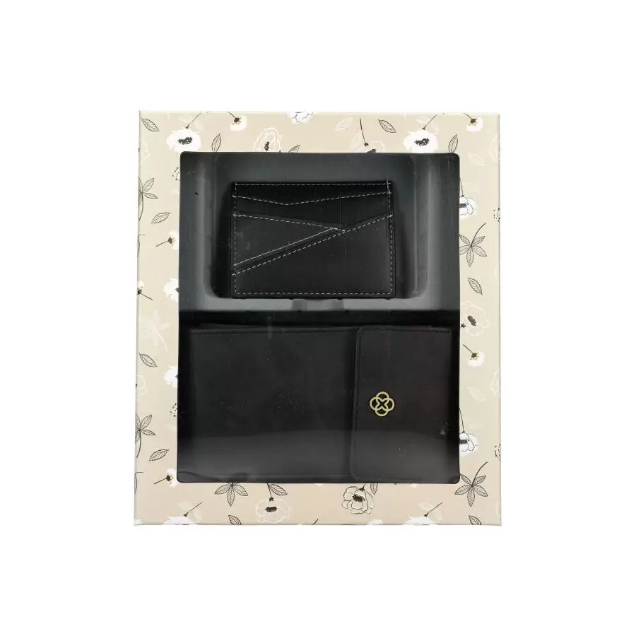Caixa + Carteira + Porta cartões AH8005 - BLACK - ModaServerPro