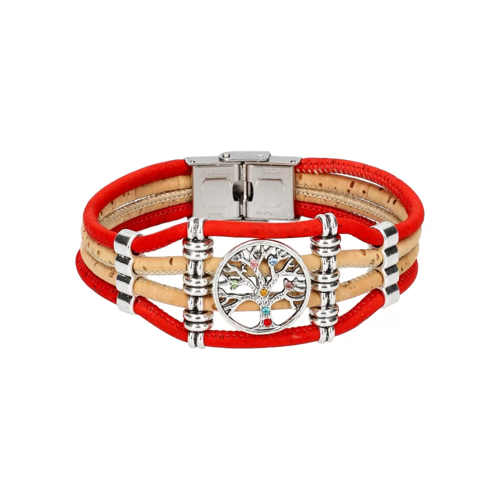 Bracelet en liège femme FB400014 - RED - ModaServerPro