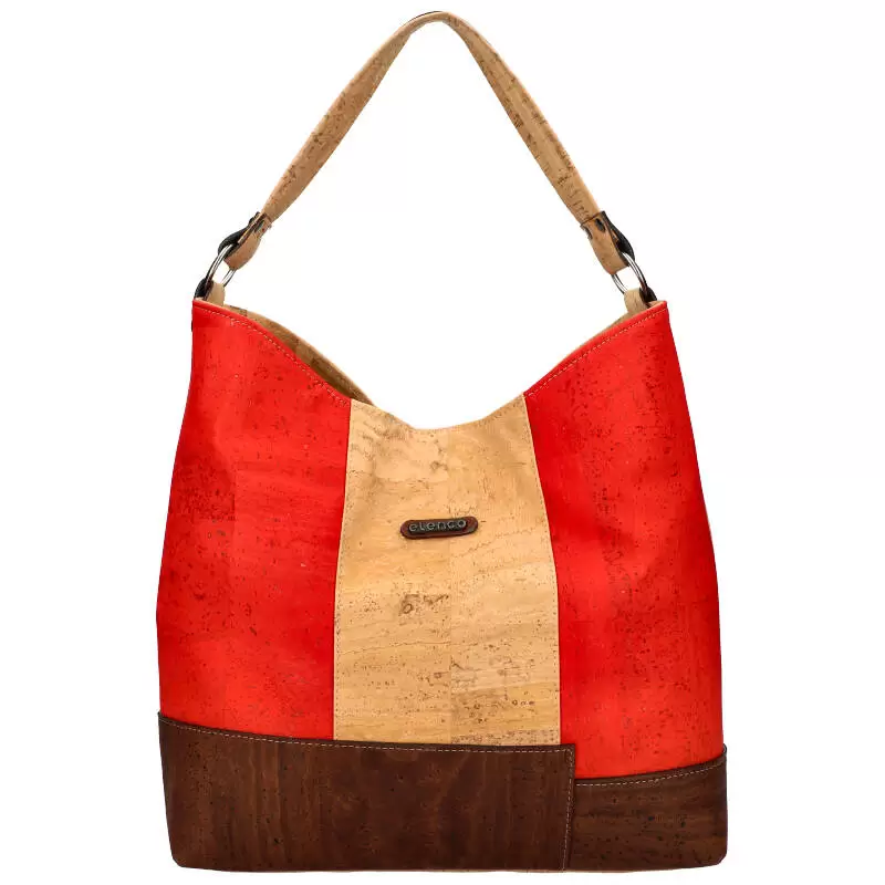 Cork handbag 807MS - RED - ModaServerPro