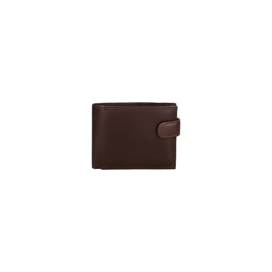 Leather wallet RFID men 125040 BROWN ModaServerPro