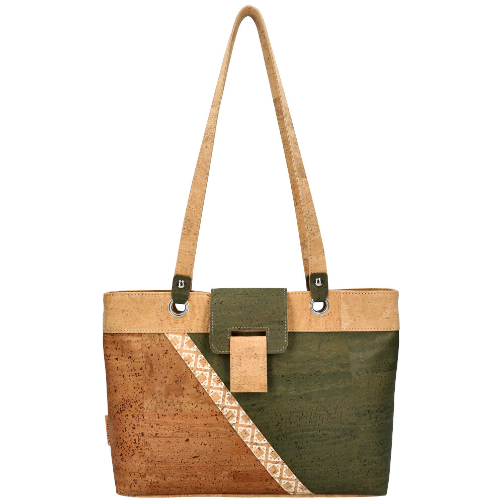Cork handbag MSC08 GREEN ModaServerPro