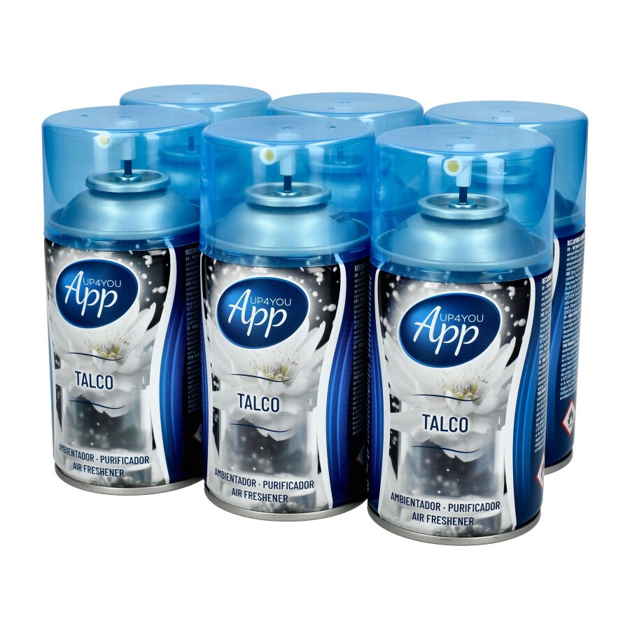 Pack 6 Pcs Spray de recarga para difusor automático - Talco - App up4you - 55335 M1 ModaServerPro