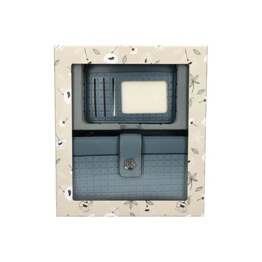 Caixa + Carteira + Porta moedas AH8001 - BLUE - ModaServerPro
