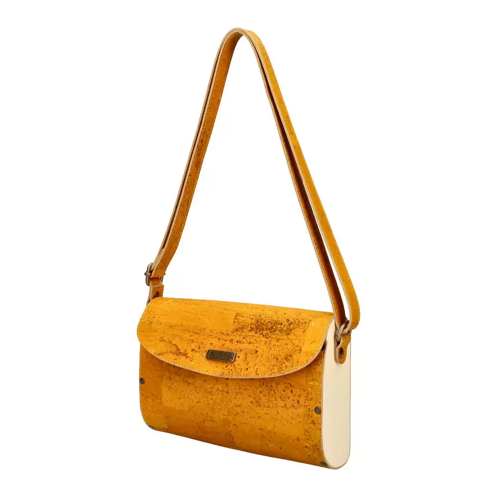 Cork and wood crossbody bag MSMAD06 - YELLOW - ModaServerPro