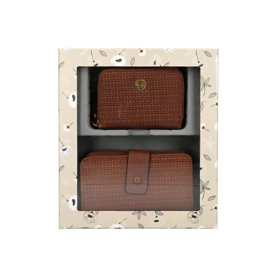 Box + Wallet + Card holder AH8003 - BROWN - ModaServerPro