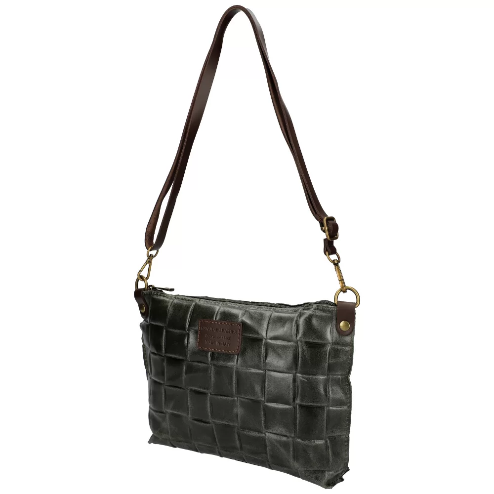 Leather crossbody bag 01242 - GREEN - ModaServerPro