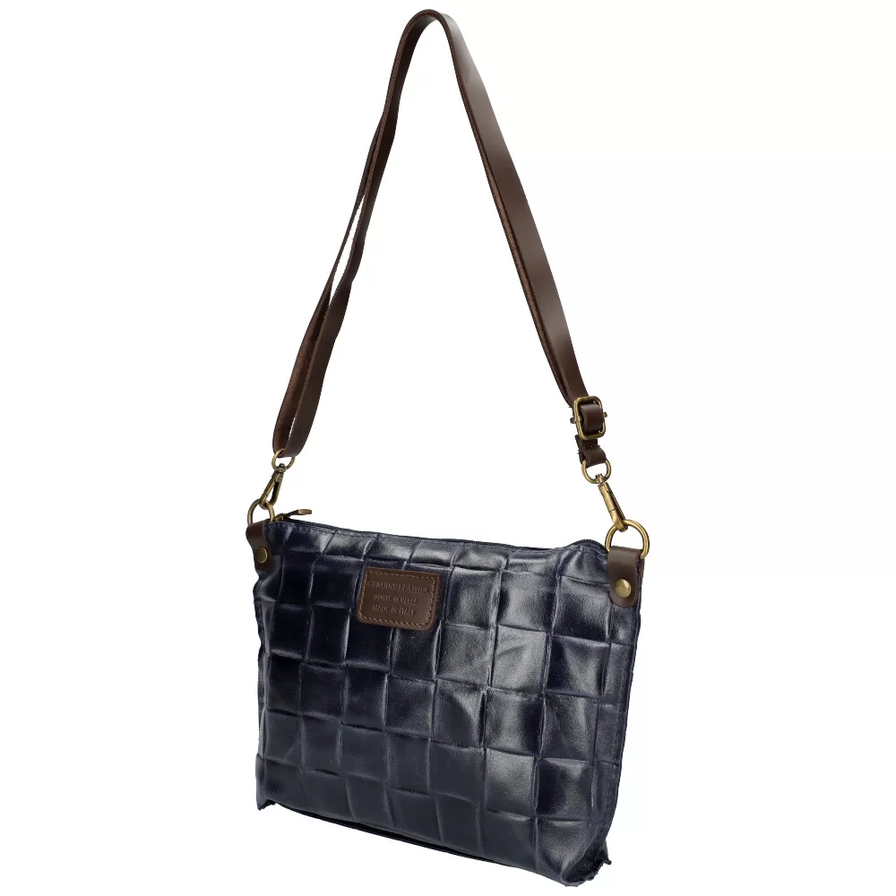 Leather crossbody bag 01242 - BLUE - ModaServerPro