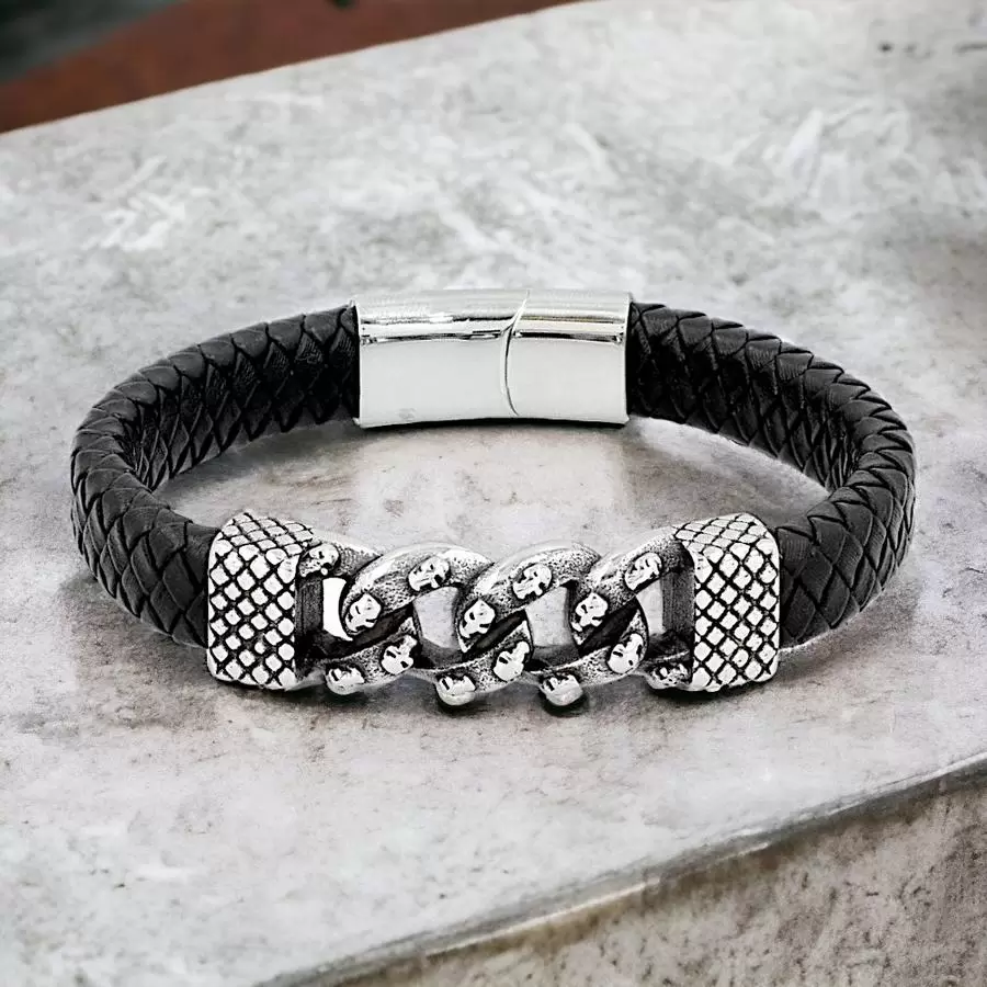 Man leather bracelet FBU356 - ModaServerPro