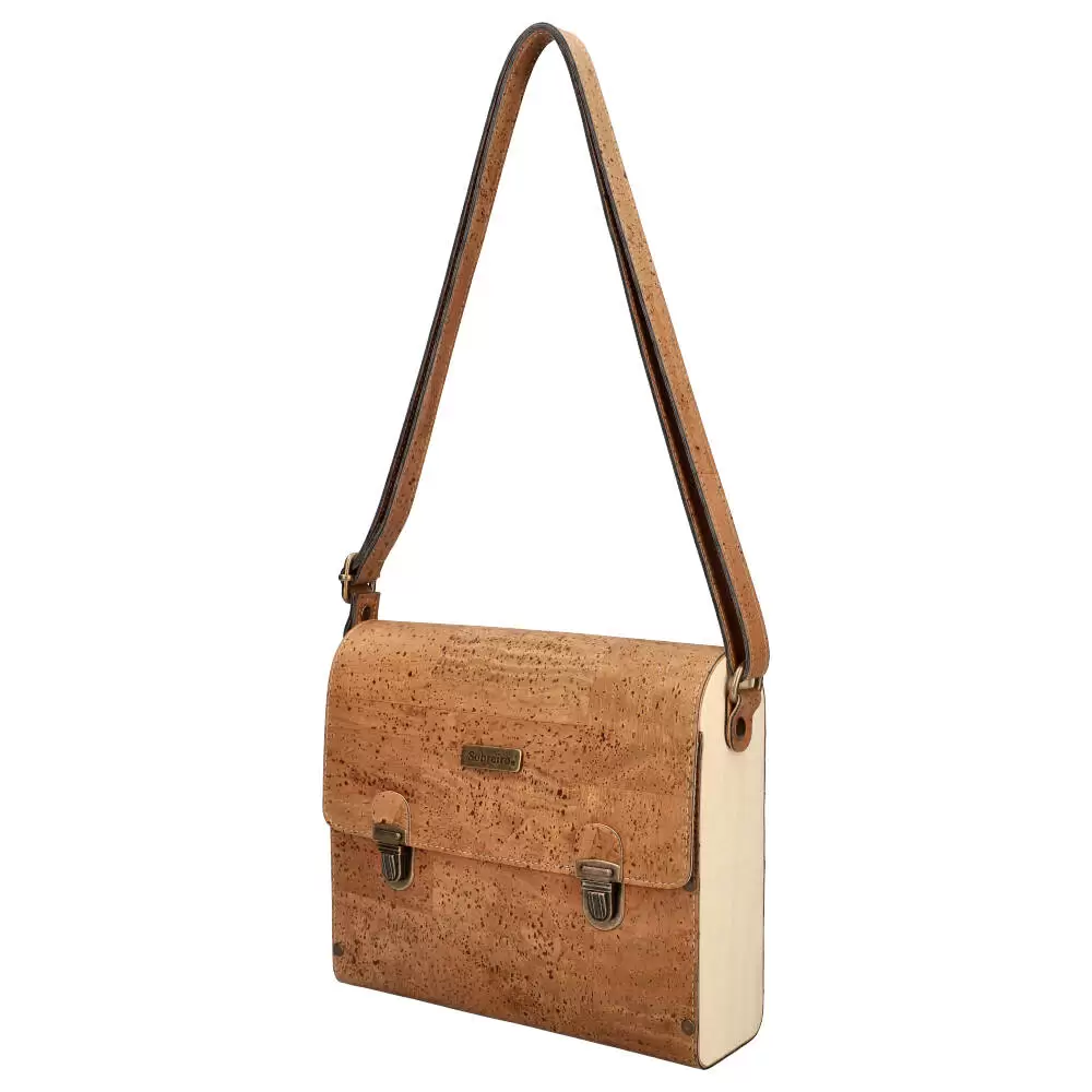 Cork and wood crossbody bag MSMAD07 - BROWN - ModaServerPro