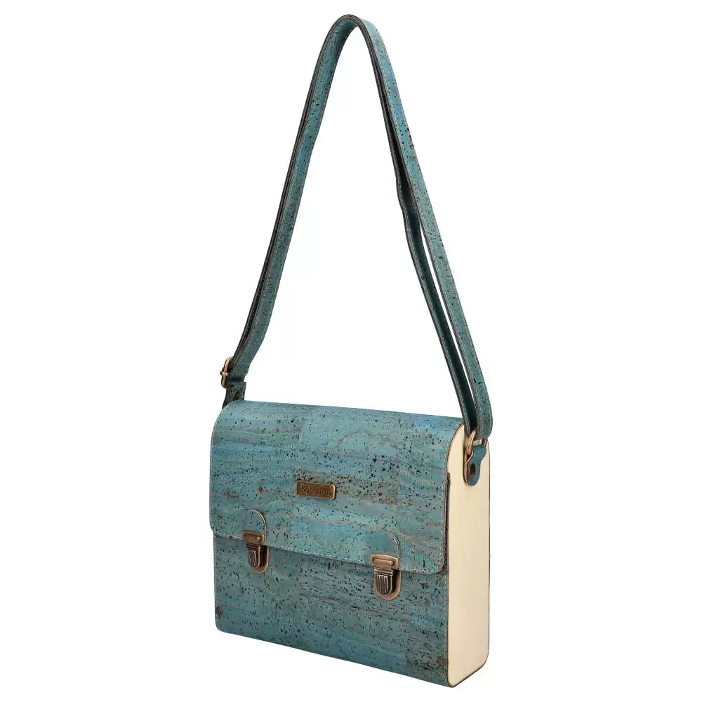 Cork and wood crossbody bag MSMAD07 - BLUE - ModaServerPro