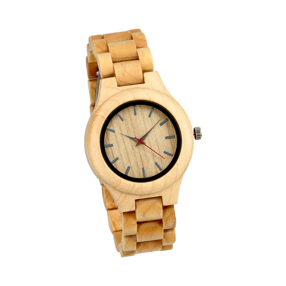 Relógio de madeira + caixa RM001 NATUREL ModaServerPro