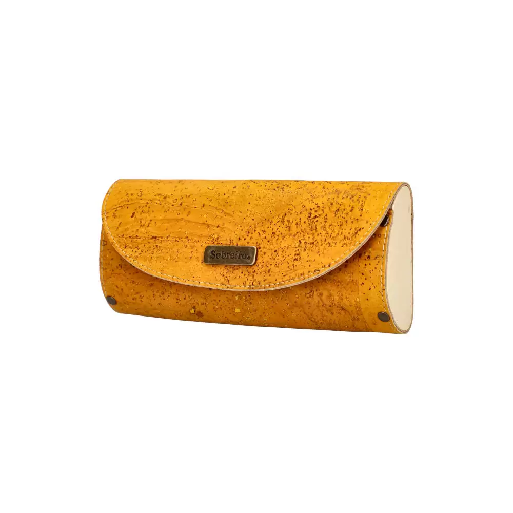 Porta lápis em cortiça e madeira MSMAD02 - YELLOW - ModaServerPro