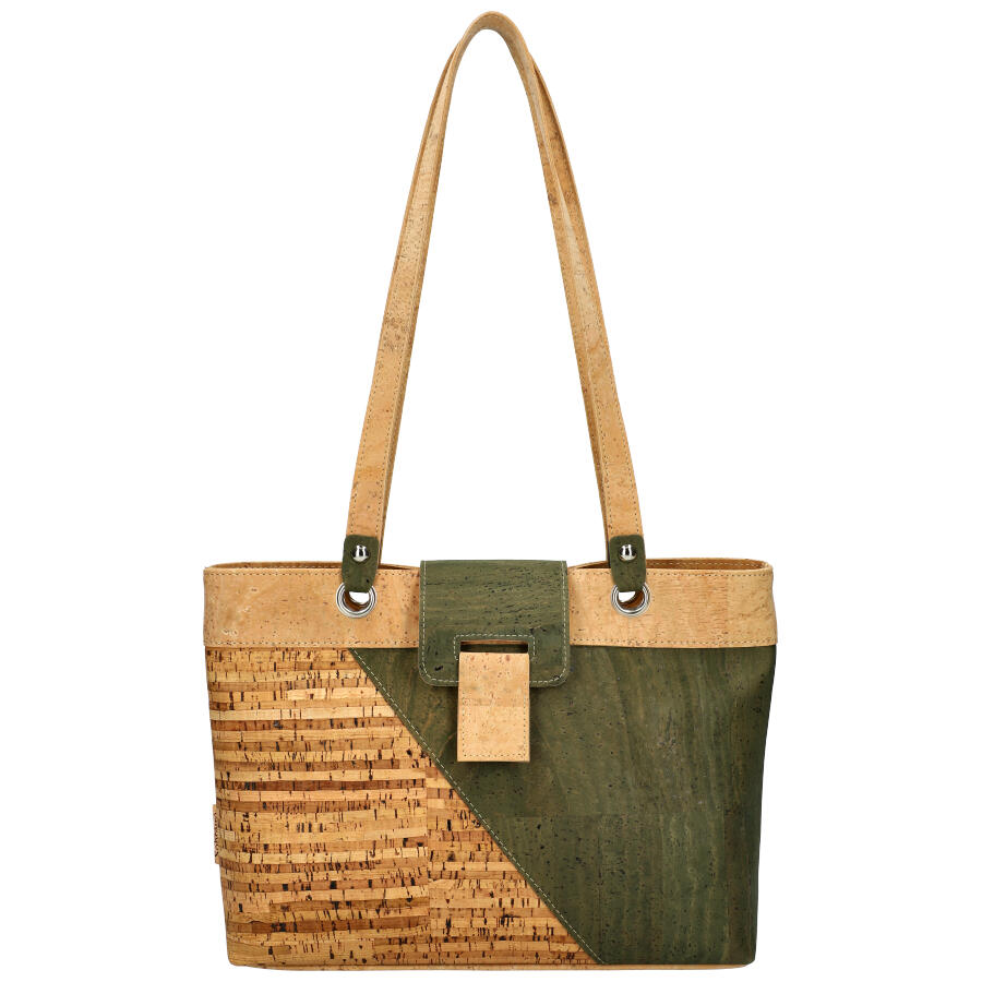 Cork handbag MSM05 GREEN ModaServerPro