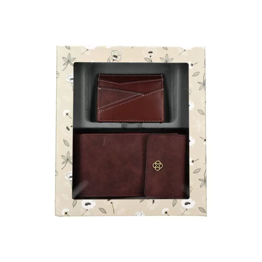 Box + Wallet + Card holder AH8005 - BORDEAUX - ModaServerPro