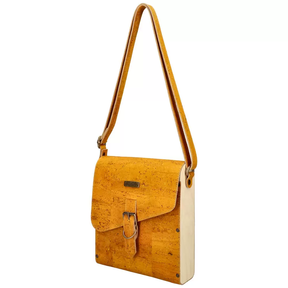 Cork and wood crossbody bag MSMAD08 - YELLOW - ModaServerPro