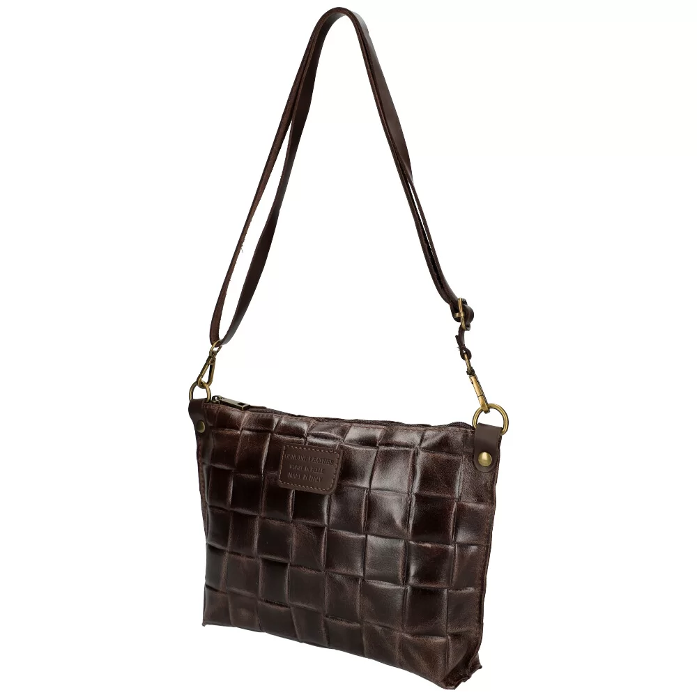 Leather crossbody bag 01242 - COFFEE - ModaServerPro