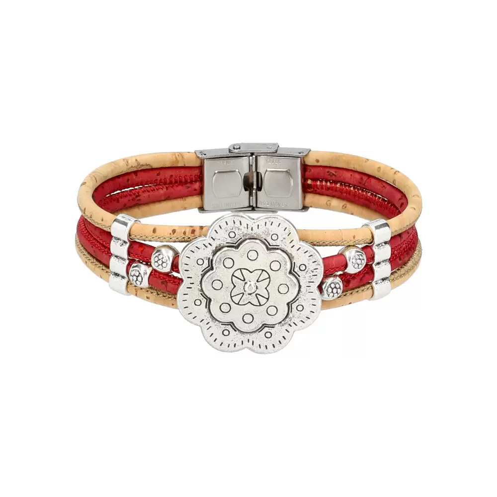 Woman cork bracelet FBU232 - RED - ModaServerPro