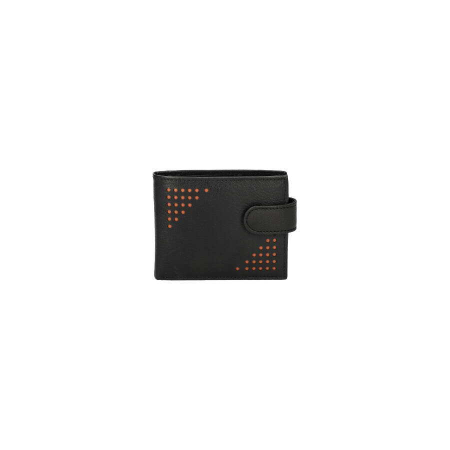 Leather wallet RFID men 371007 BLACK ModaServerPro