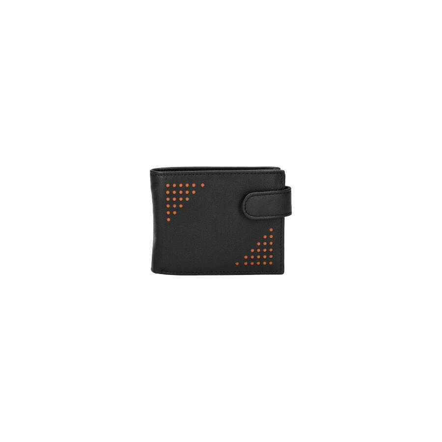 Leather wallet RFID men 371002 BLACK ModaServerPro