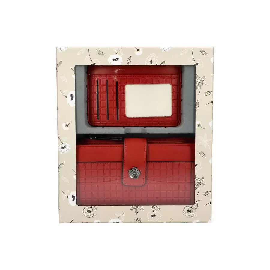 Caixa + Carteira + Porta moedas AH8001 - RED - ModaServerPro