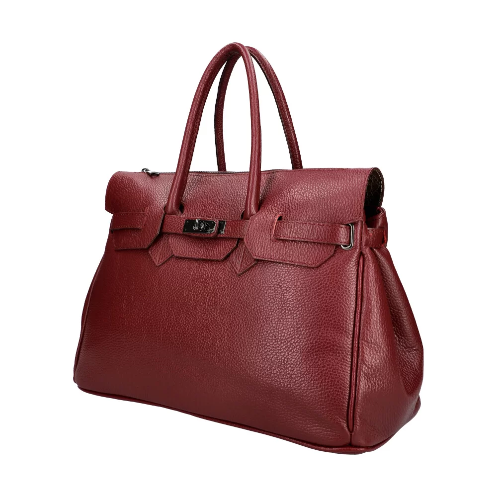 Leather handbag 5773 - BORDEAUX - ModaServerPro