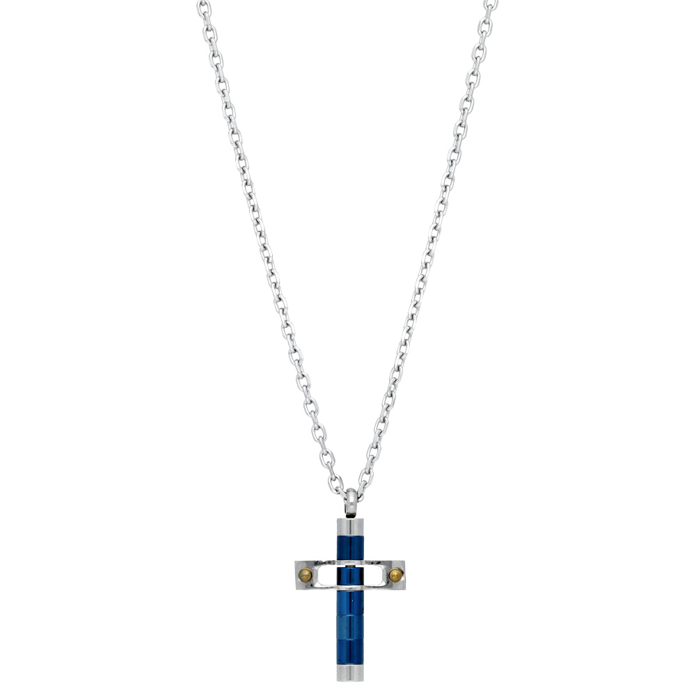 Steel necklace MV170230 - BLUE - SacEnGros