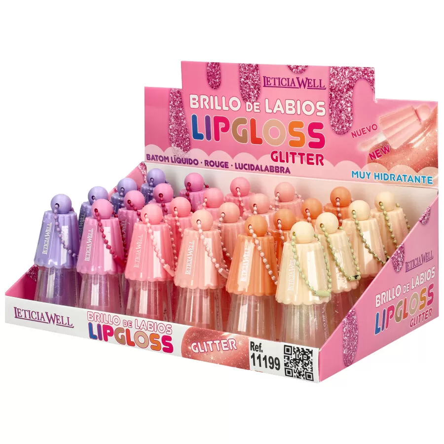 Pack 24 Pcs Lip Gloss with Glitter - Letícia Well - 11199 - ModaServerPro