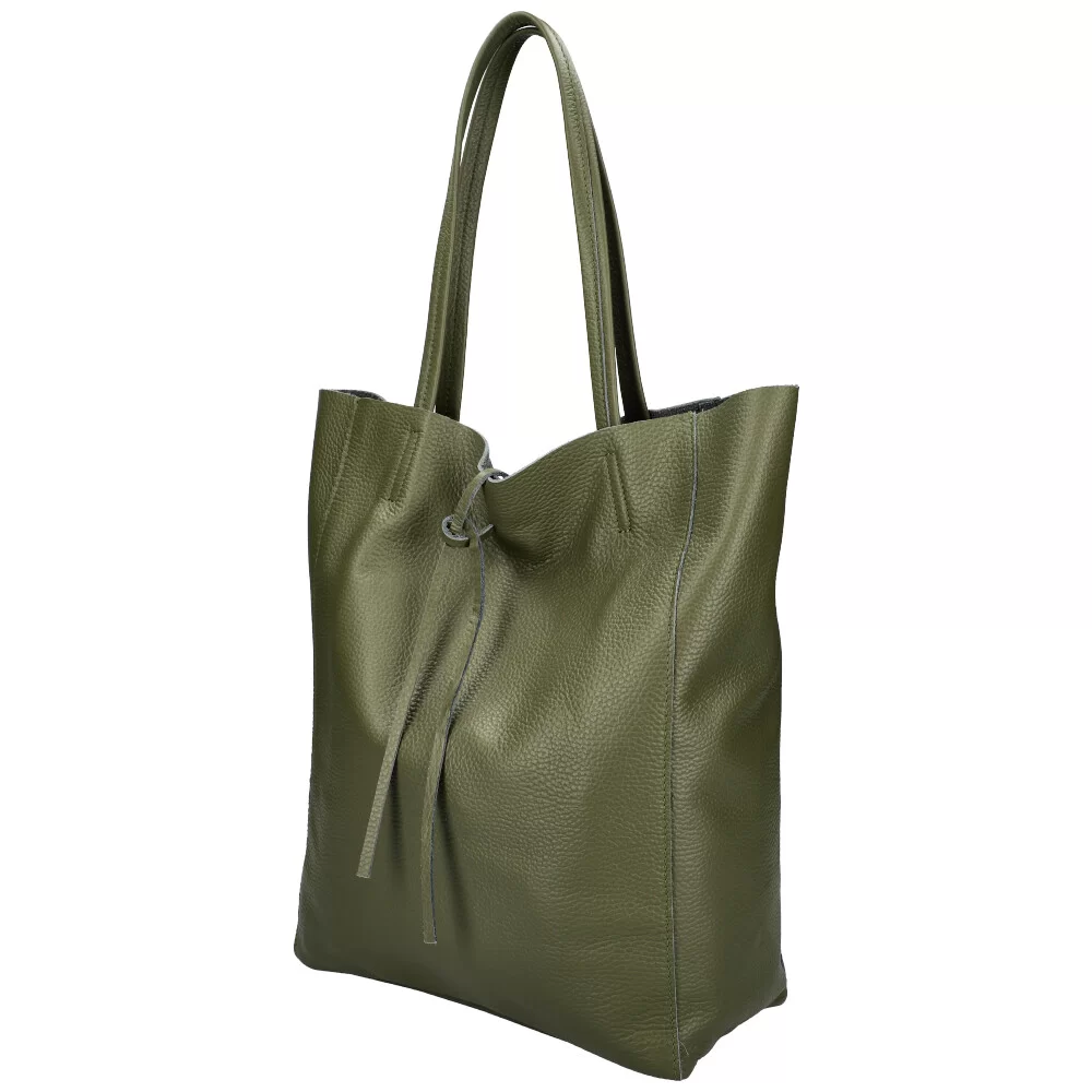 Leather handbag MS001 - GREEN - ModaServerPro