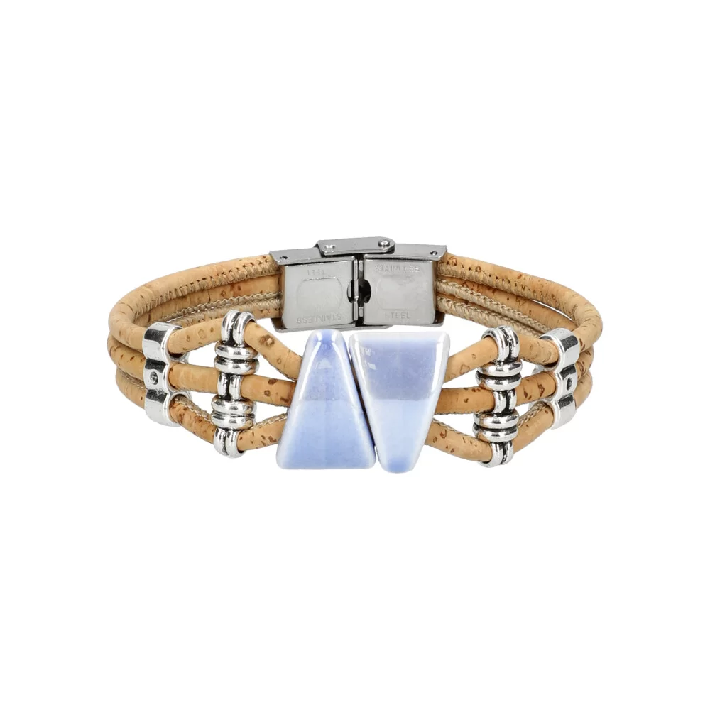 Woman cork bracelet FB011 - BLUE - ModaServerPro