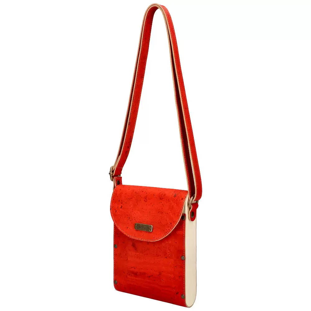 Cork and wood crossbody bag MSMAD05 - RED - ModaServerPro