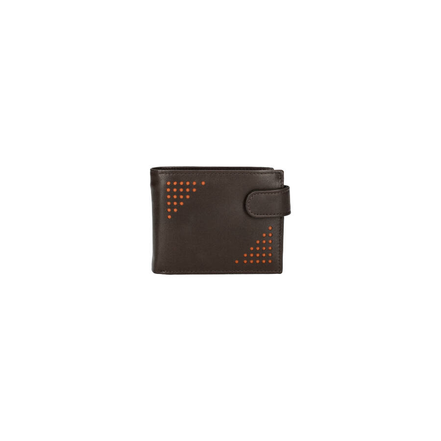 Leather wallet RFID men 371002 D BROWN ModaServerPro