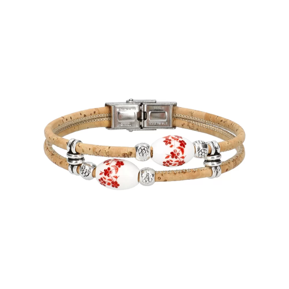 Woman cork bracelet LB032 - RED - ModaServerPro